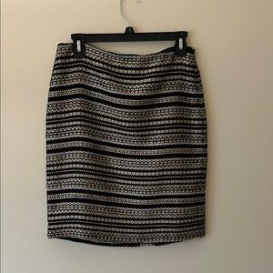 Talbots Black and Gold Patterned Skirt